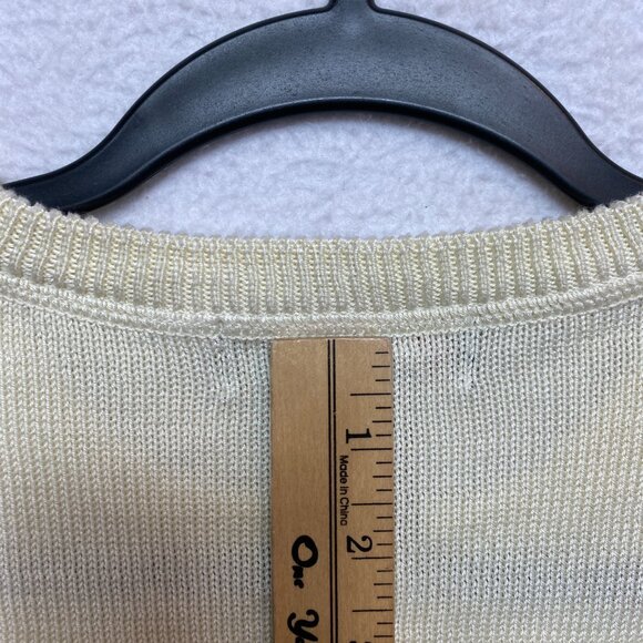 Faconnable Sweater Mens XL Beige Long Sleeve Cotton Crewneck Pullover - Picture 11 of 11